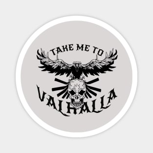 Valhalla Design with skull and crow Magnet